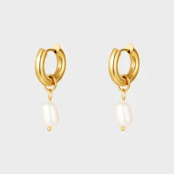 Winther Studio Chunky Pearl Hoops Sølv Outlet
