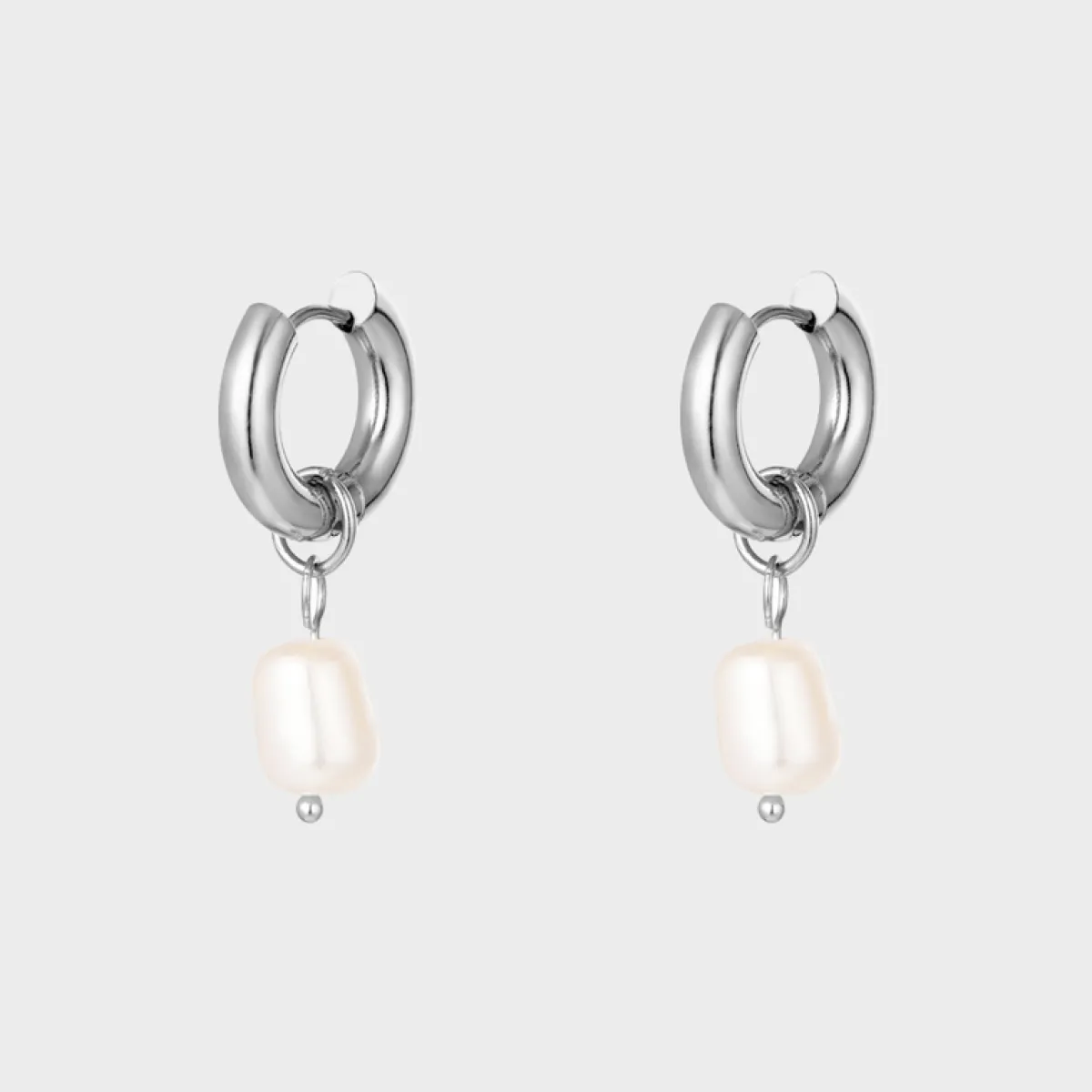 Winther Studio Chunky Pearl Hoops Sølv Outlet