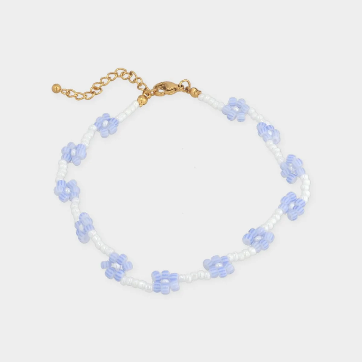 Winther Studio Flower Bead Ankelkæde Blå Best