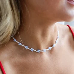 Winther Studio Flower Bead Halskæde Blå Discount