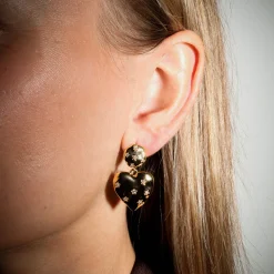 Winther Studio Heart Stone Øreringe Guld