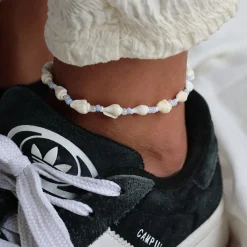 Winther Studio Ocean Shell Ankelkæde hvid/blå Clearance