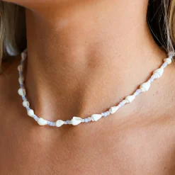 Winther Studio Ocean Shell Halskæde hvid/blå Hot