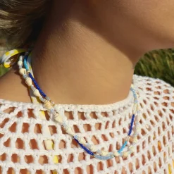 Winther Studio Ocean Shell Halskæde hvid/blå Hot