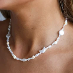 Winther Studio Pearly Moon Halskæde Hvid Clearance
