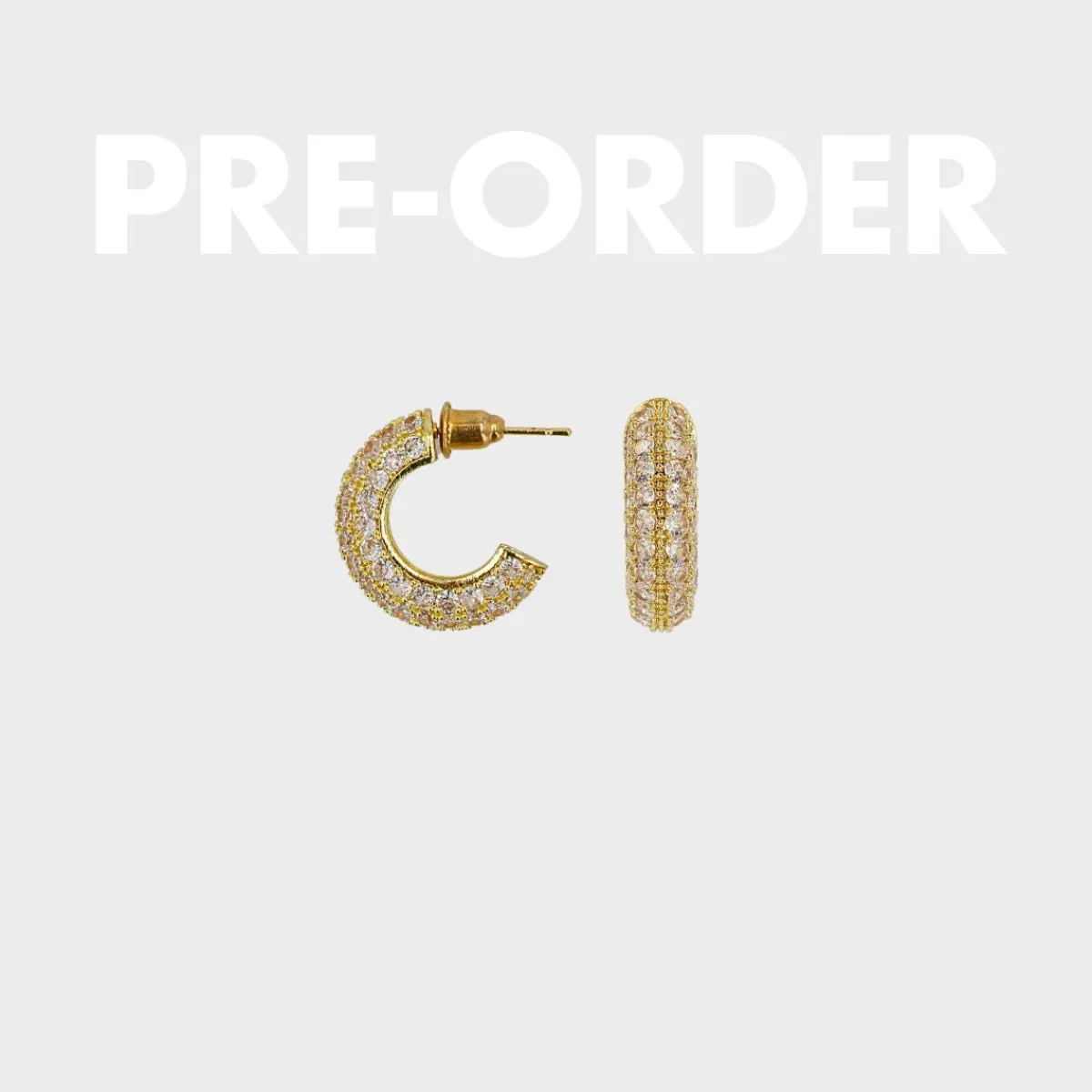 Winther Studio Wide Stone Hoops - Pre-Order Guld Sale