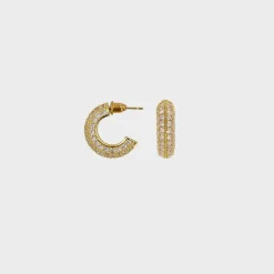 Winther Studio Wide Stone Hoops - Pre-Order Guld Sale